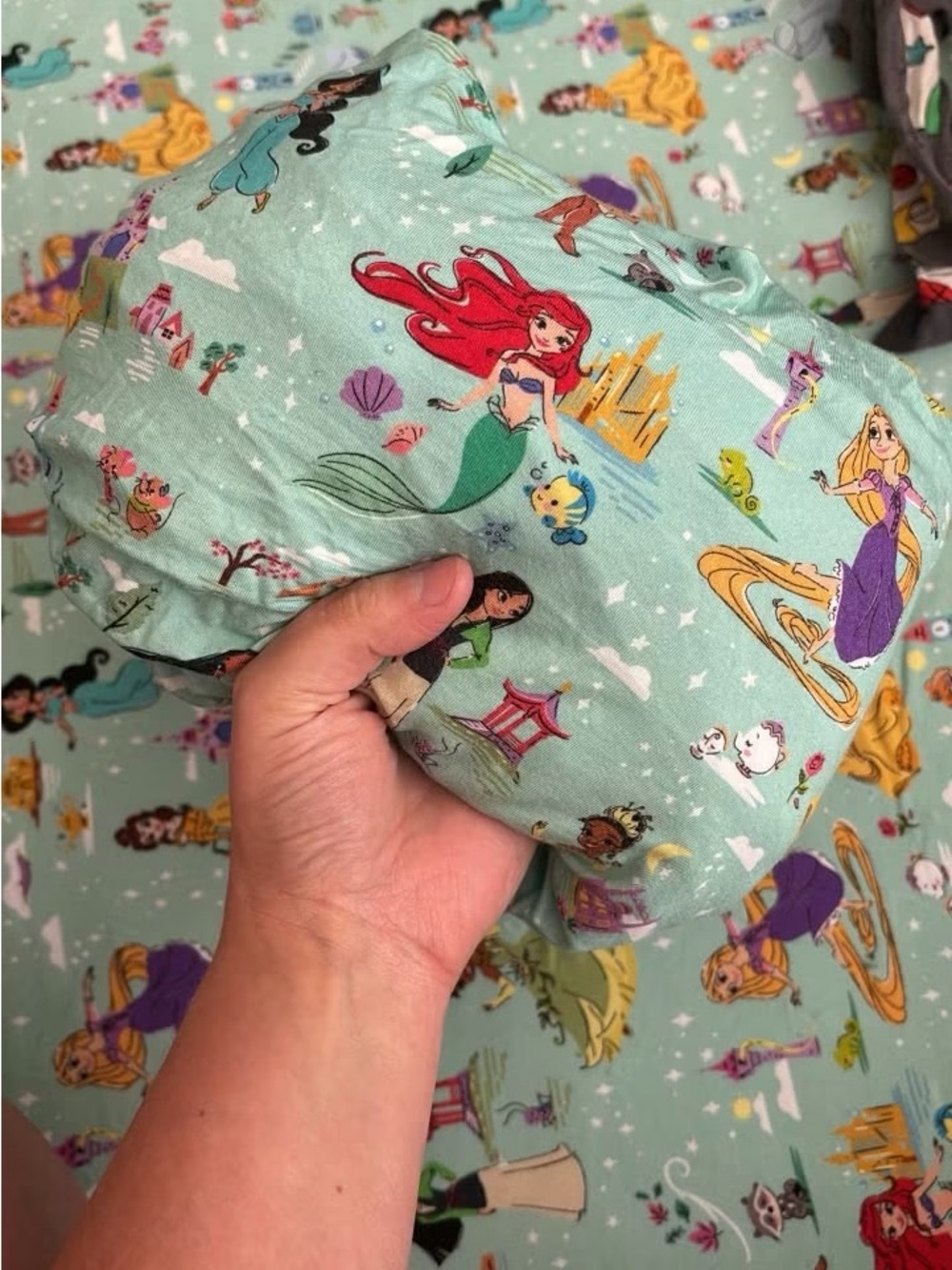 Little Sleepies Mint Green Princess & Mermaid Print Sheets